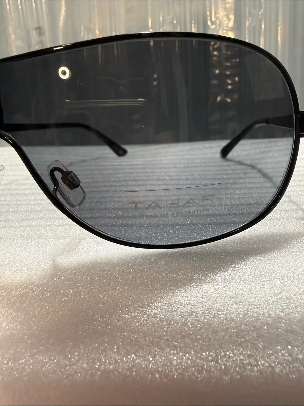 Tahari Men’s TM133 Black Shield Wraparound Sunglasses - Y2K Sport Aviator